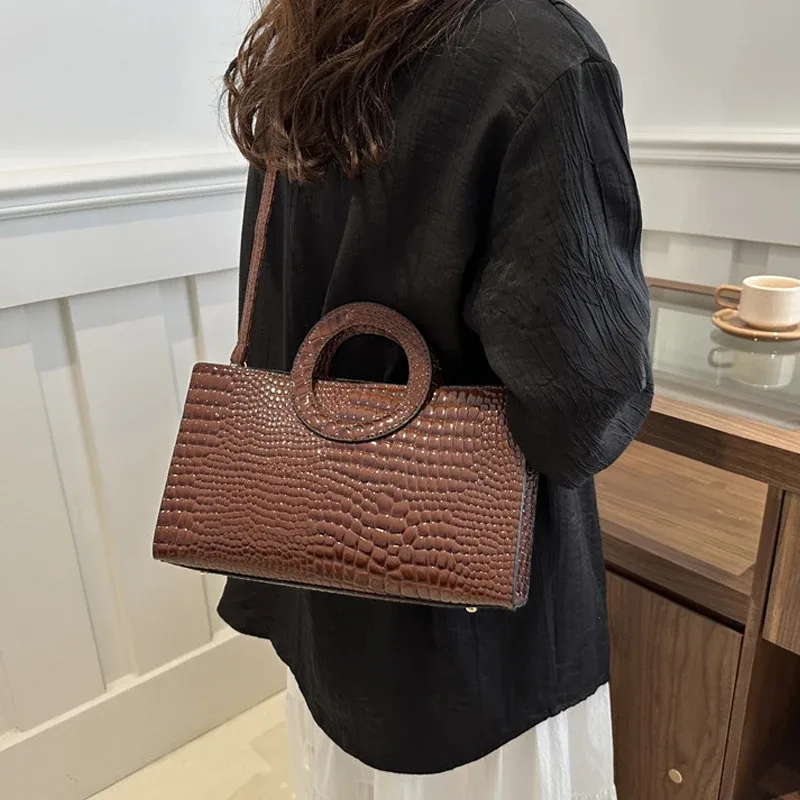 sacs à main en cuir pu motif crocodile pour femmes, sac carré vert, marque de mode, sacs à bandoulière, pochettes féminines