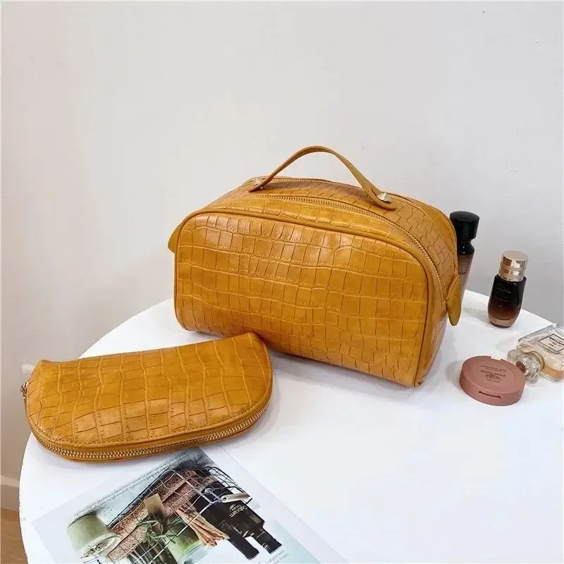 sac de rangement cosmétique de grande capacité pour femme, sac de toilette étanche, sac à main de lavage simple, trousse de maquillage portable, évaluation de voyage