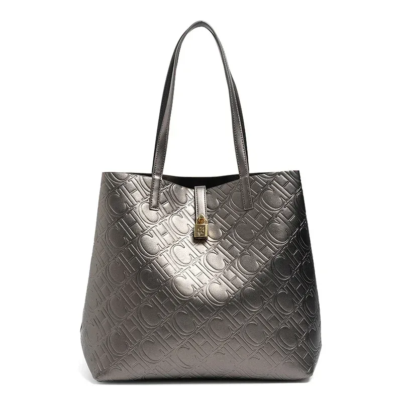 sac à main de luxe ch pour femmes, grande capacité, sac à bandoulière élégant pour le travail, sac à bandoulière doré pour le shopping