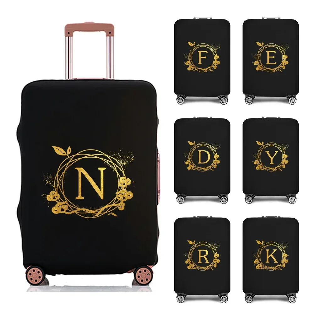 housse de valise housse de bagage couronne 26 lettre motif voyage élastique duffle bagages housses anti-poussière pour valise 18-28 pouces
