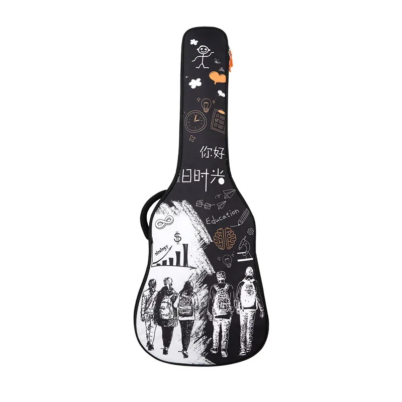 jebag à motif créatif avec sangles à double lancement, sac à dos acoustique rembourré, étui étanche, sacs à dos, 40/41 pouces