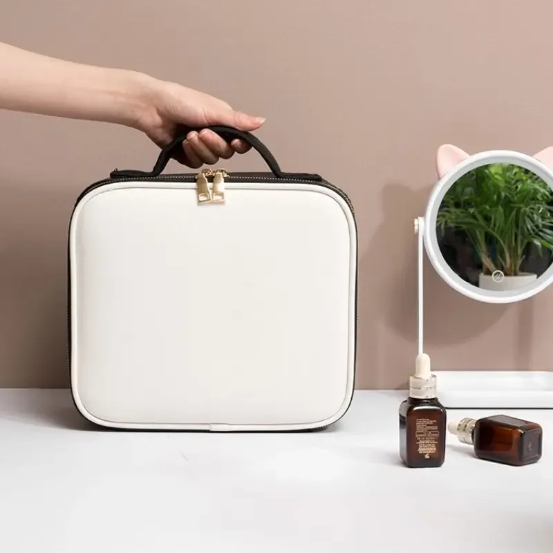 trousse de maquillage en cuir pu de grande capacité, trousse à cosmétiques professionnelle, trousse de maquillage étanche, trousse de beauté, essentiel de la présidence, nouveau