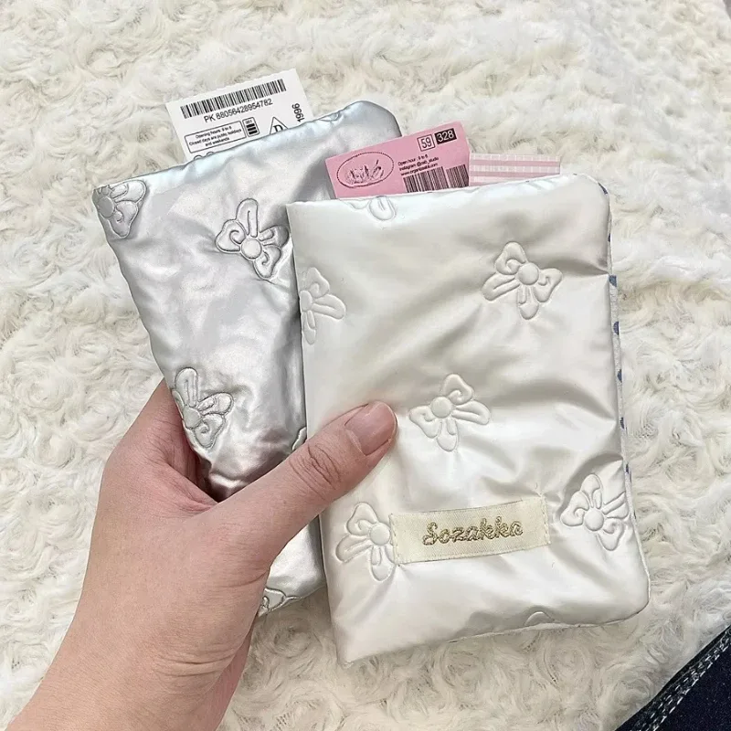 interrupteur porte-passeport avec nœud coréen pour femme, porte-cartes d'identité et porte-billets, étui de voyage