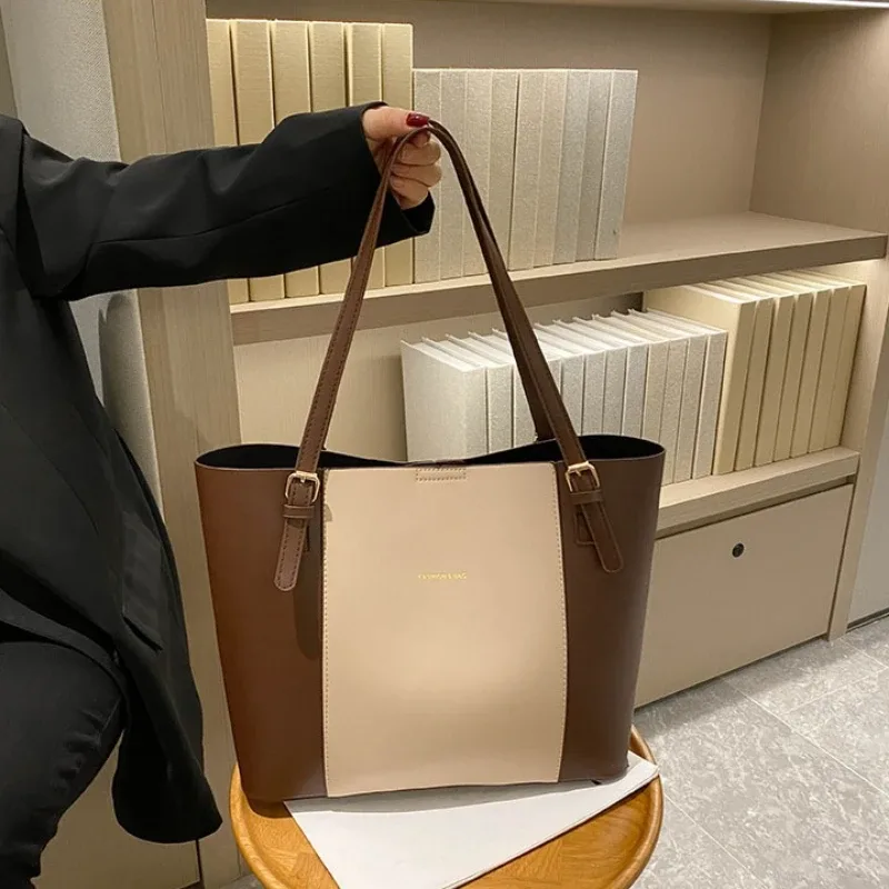 sac fourre-tout minimaliste avec pochette intérieure amovible, quincaire dorée, grande capacité, sac à bandoulière pour femme, sac à main pour le travail et les trajets quotidiens