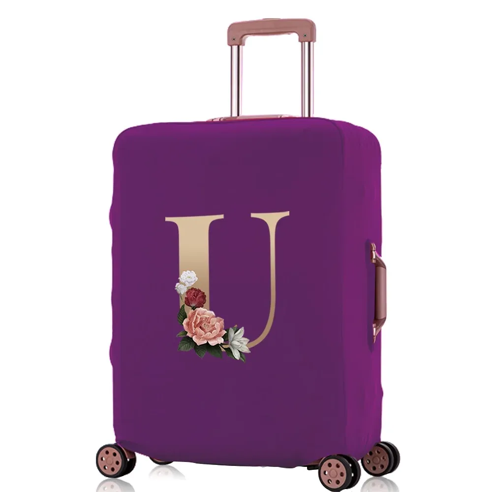 juste de protection élastique pour bagages, housses anti-poussière, motif lettre dorée, valise trolley, sac de voyage, 18-32