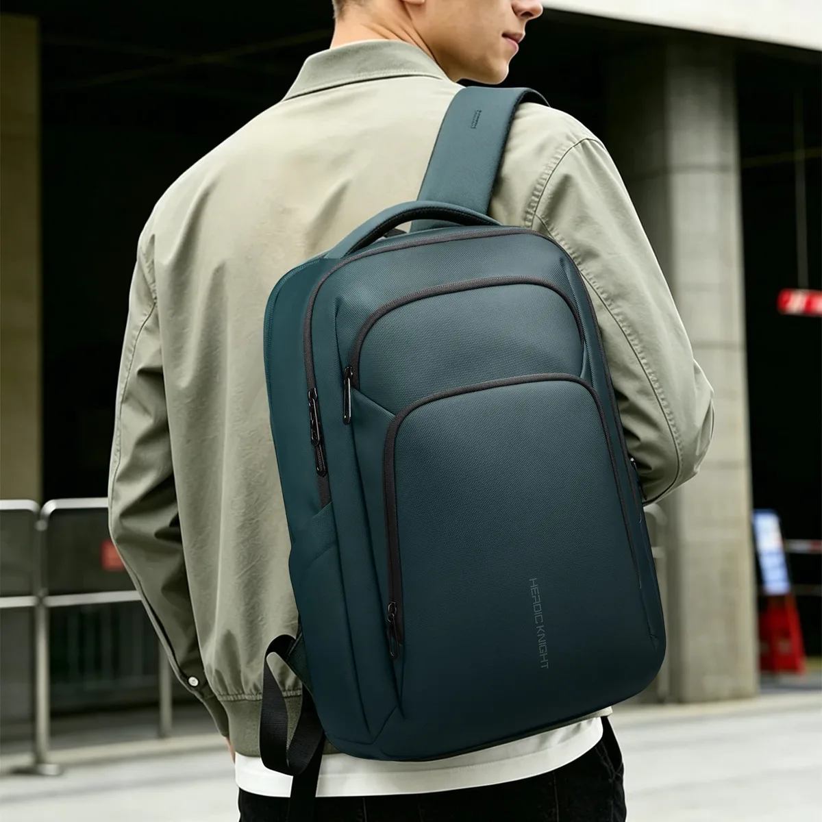 sac à dos pour ordinateur portable heroic knight pour le travail, tissu oxford imperméable, grande capacité avec charge usb, sac à dos portable pour homme