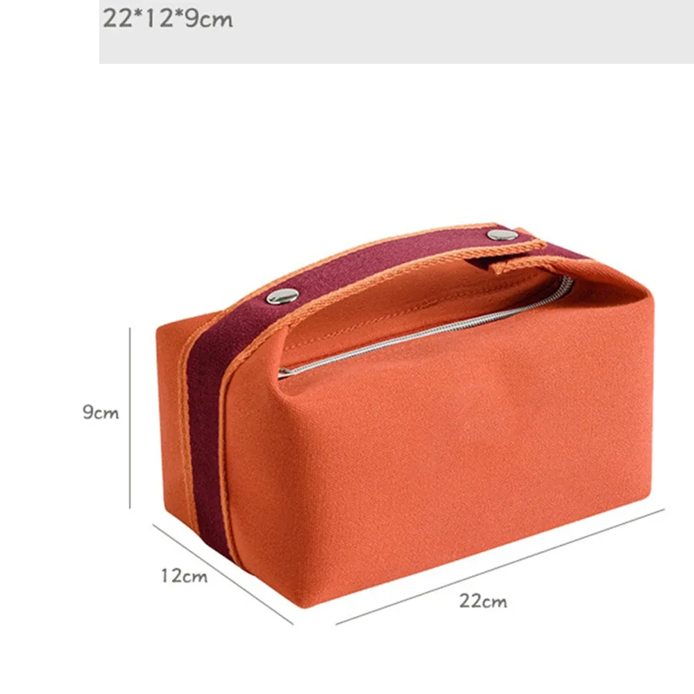 sac en toile à main portable simple avec nom brodé personnalisé, sac de maquillage personnalisé pour femmes, sac de rangement étanche, trousse de toilette