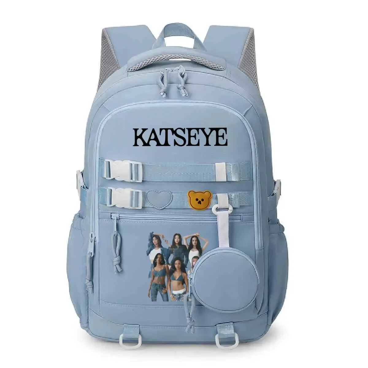 sacs à dos d'école graphiques katseye pour femmes et filles, sacoche pour ordinateur portable, cartable pour adolescentes, cadeaux pour fans de katseye