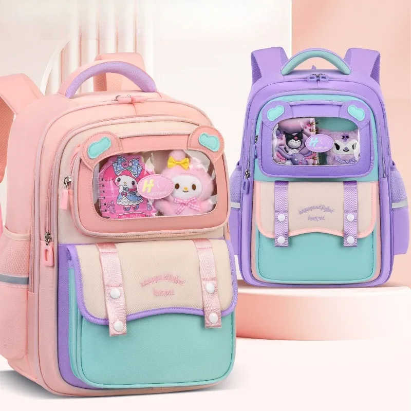 sac à dos léger et imperméable pour filles de 1 à 5 ans, grande capacité, protection de la colonne vertébrale, pour l'école primaire.