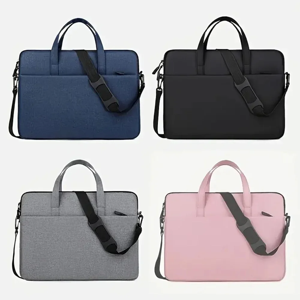 Sac pour ordinateur portable uni, léger et portable, pochette de voyage professionnelle pour ordinateur portable, sacoche de bureau à bandoulière zippée