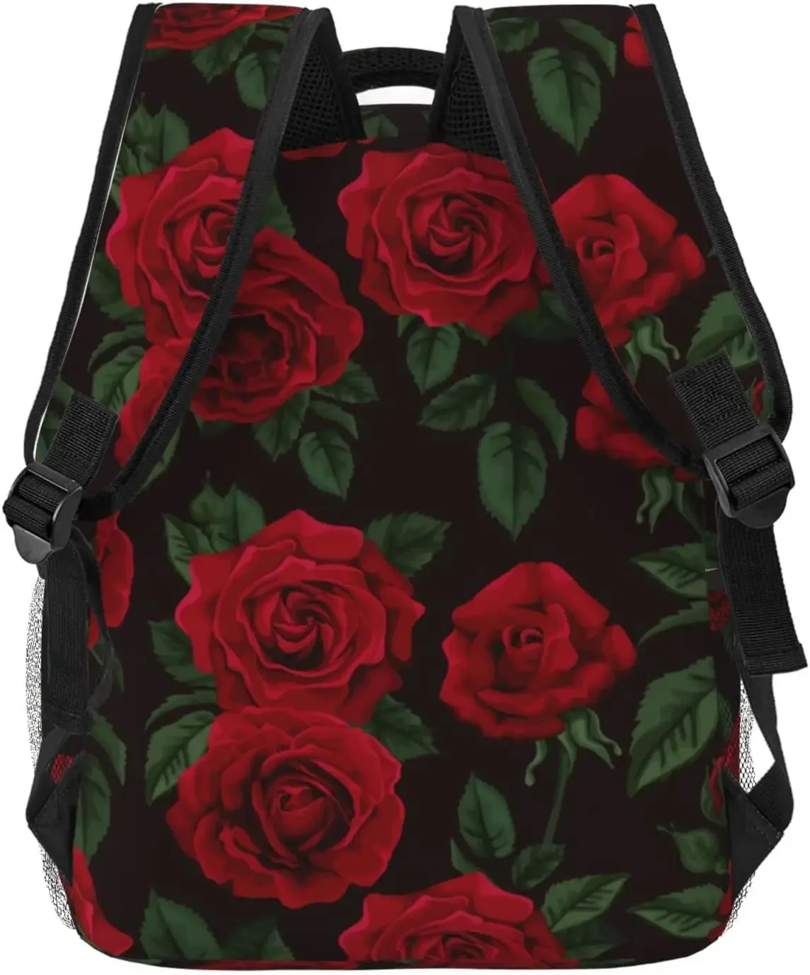 sac à dos léger à motif de fleurs roses rouges pour hommes et femmes, sac à dos universitaire, sac à dos décontracté, sac de voyage pour ordinateur portable