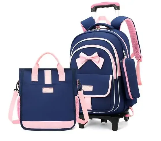 sac à dos à roulettes pour filles, sacs d'école à roulettes, bagage de voyage à main avec sac à main, sacs pour tout-petits