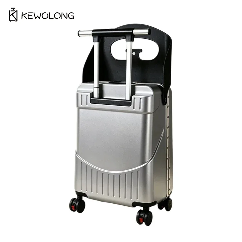 valise à roulettes pour enfants de 20 pouces, bagage de voyage 2-en-1 pour tout-petits avec siège et roues pivotantes, trolley léger.