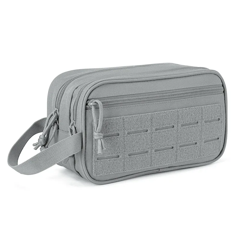lhi trousse de toilette tactique pour hommes sac d'hygiène compartiment étanche outil de voyage molle petit kit dopp