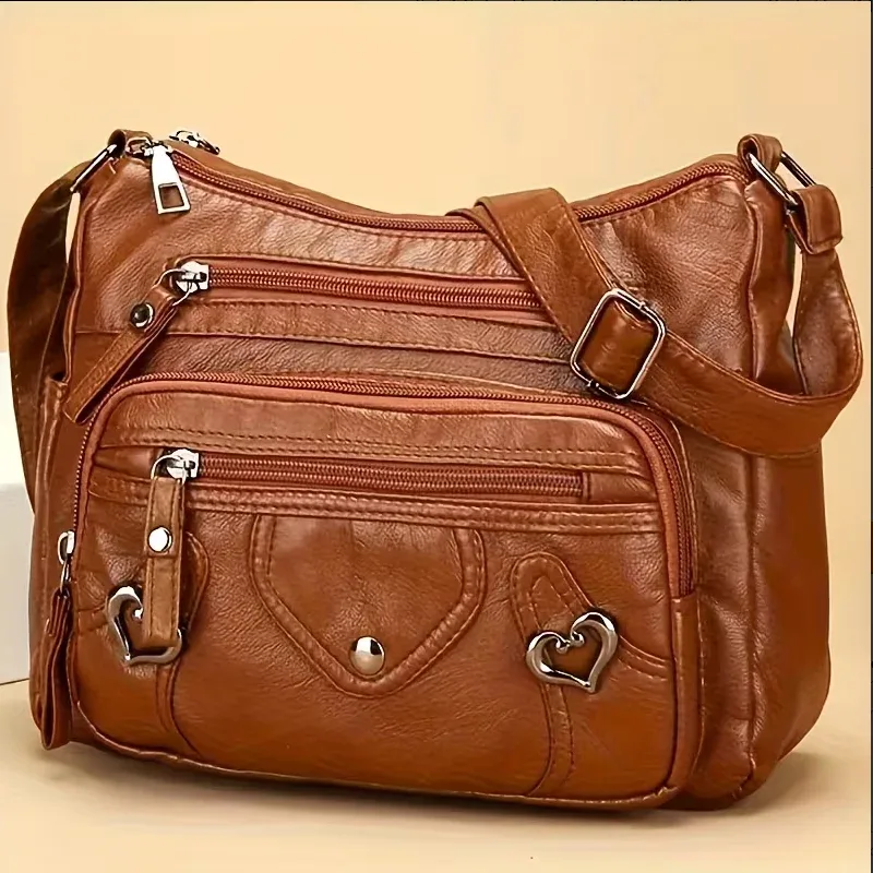 sac bandoulière multi-poches en cuir souple, sacs à main de luxe, sacs à main pour femmes, sacs à bandoulière de créateur pour femmes