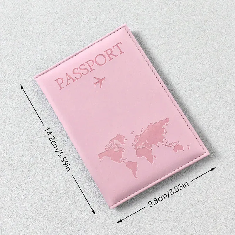 étui de voyage pour passeport en cuir pu avec carte du monde, pour hommes et femmes, organiseur - porte-cartes de protection, housses pour documents d'identité