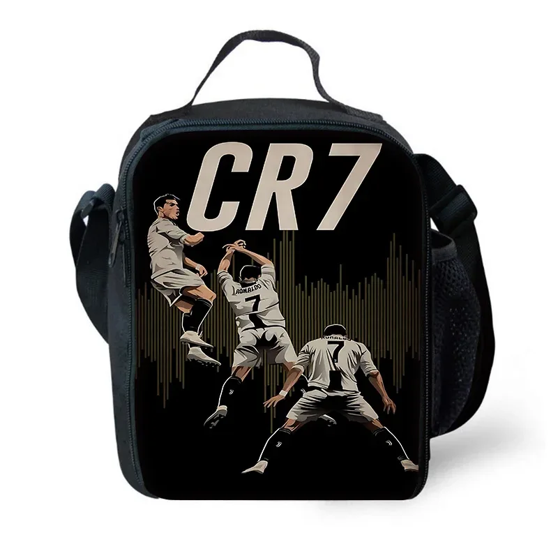 sac à dos d'école pour enfants football star avec sacs à déjeuner r-ronaldos, trousses à crayons, sacs d'école c-cr7 pour garçons et filles, meilleur cadeau