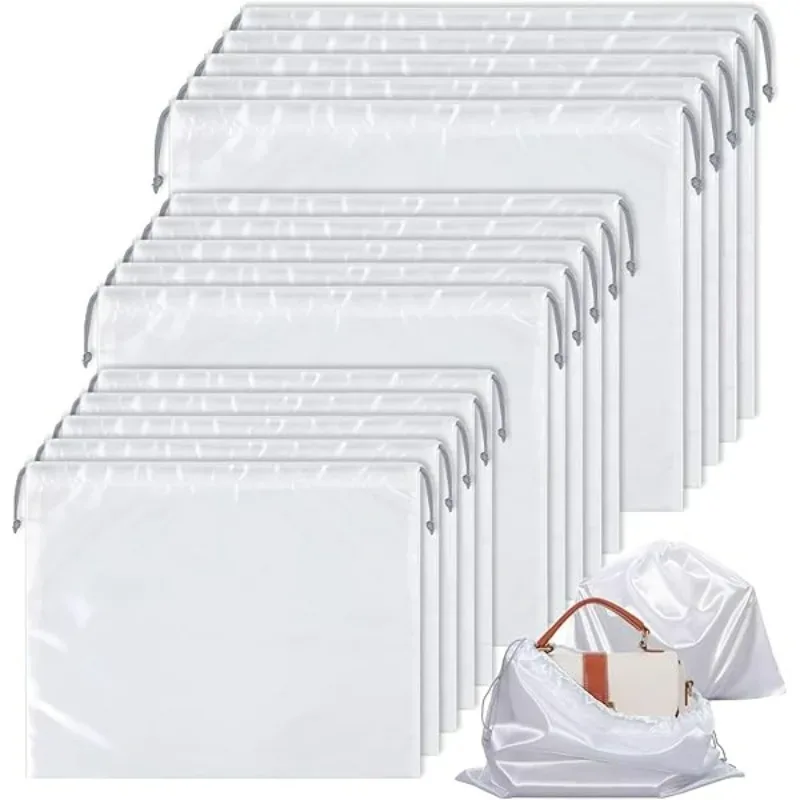 nouveaux sacs anti-poussière réutilisables en satin soyeux 2026 – sacs de rangement à cordon pour sacs à main, chaussures et vêtements – grande capacité