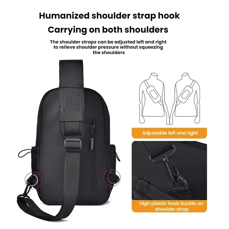 sac de poitrine multifonctionnel pour hommes avec bretelles réglables, sac à bandoulière professionnel adapté au sport, aux voyages d'affaires et aux trajets quotidiens