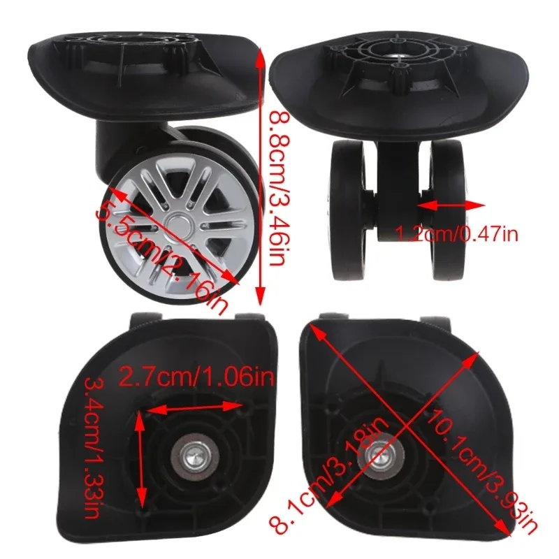 roues de remplacement universelles pour valise de voyage, double nucleosilencieux avec roulettes durables, pièce de réparation, a02, 1 paire