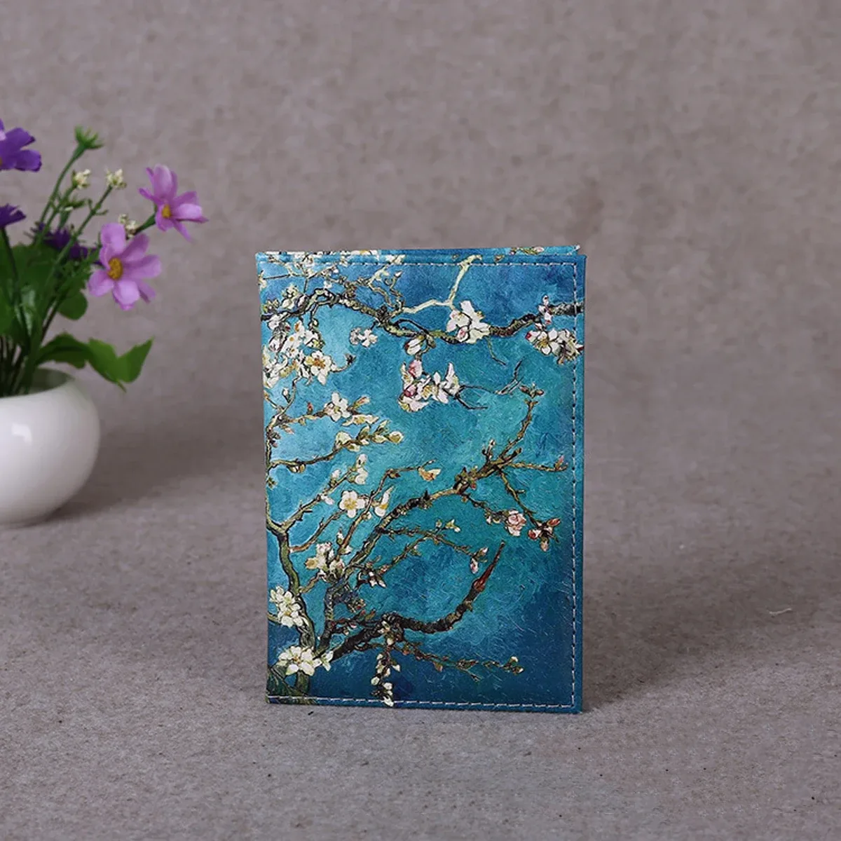cadenas serrure tsa motif fleur couverture cuir voyage protection passeport accessoire balluchon cuir imprimé bleu floral transport document travail