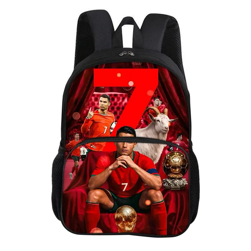 sac à dos ronaldo avec poche avant, sac d'école pour étudiants, star du football cr, sac de sport, sac de voyage, grande capacité