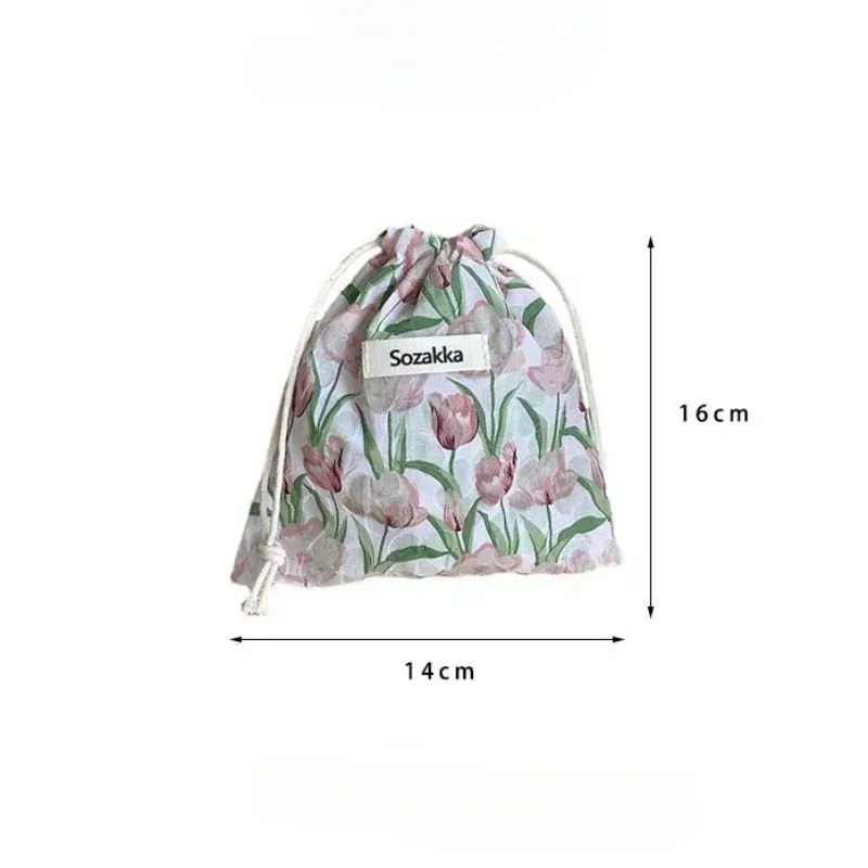 sac de rangement kawaii grill floral proximity wstring, sac à main cosmétique pour femmes, portefeuille de maquillage, petites poudres
