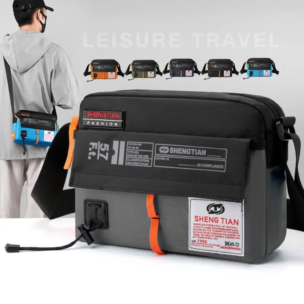 nouveau sac à bandoulière décontracté en nylon couleur contraste étanche sacs à bandoulière simples sacs de messager de sport horizontaux de grande capacité