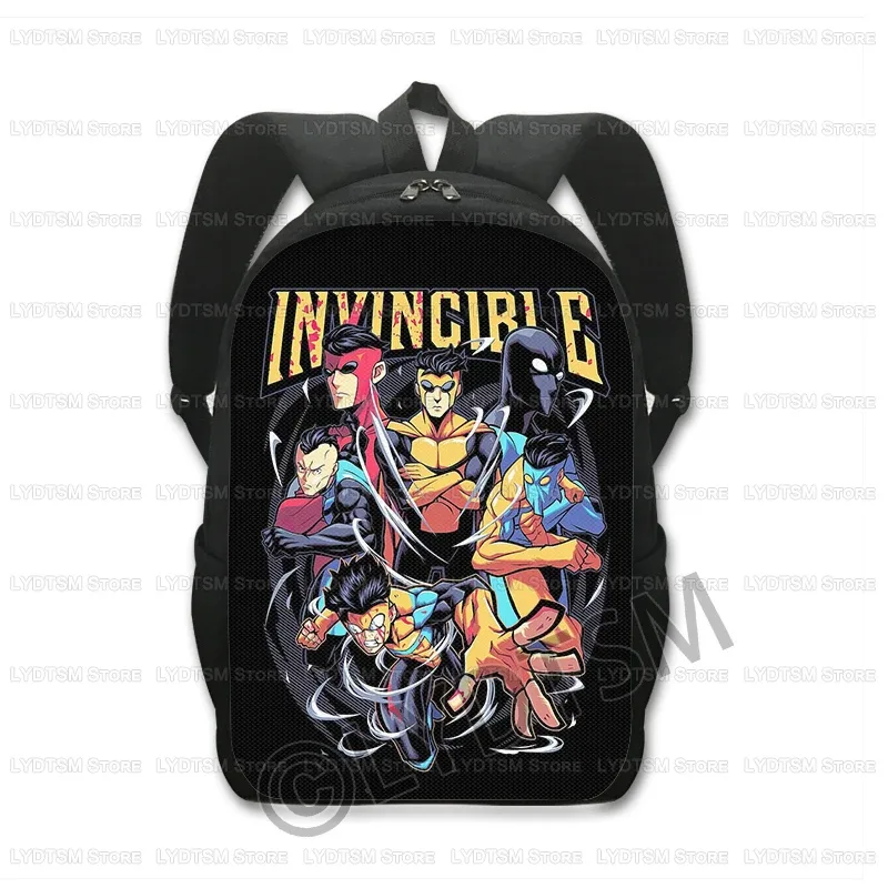 invincible hero print sac à dos hommes sac à dos bande dessinée omni mark enfants sacs d'école pour adolescent sac à dos ordinateur portable sacs à dos bookbag