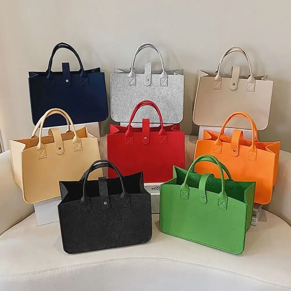 sac momie portable de grande capacité pour femmes, sac à bandoulière en feutre simple, sacoche de couleur unie, sac à main de voyage décontracté