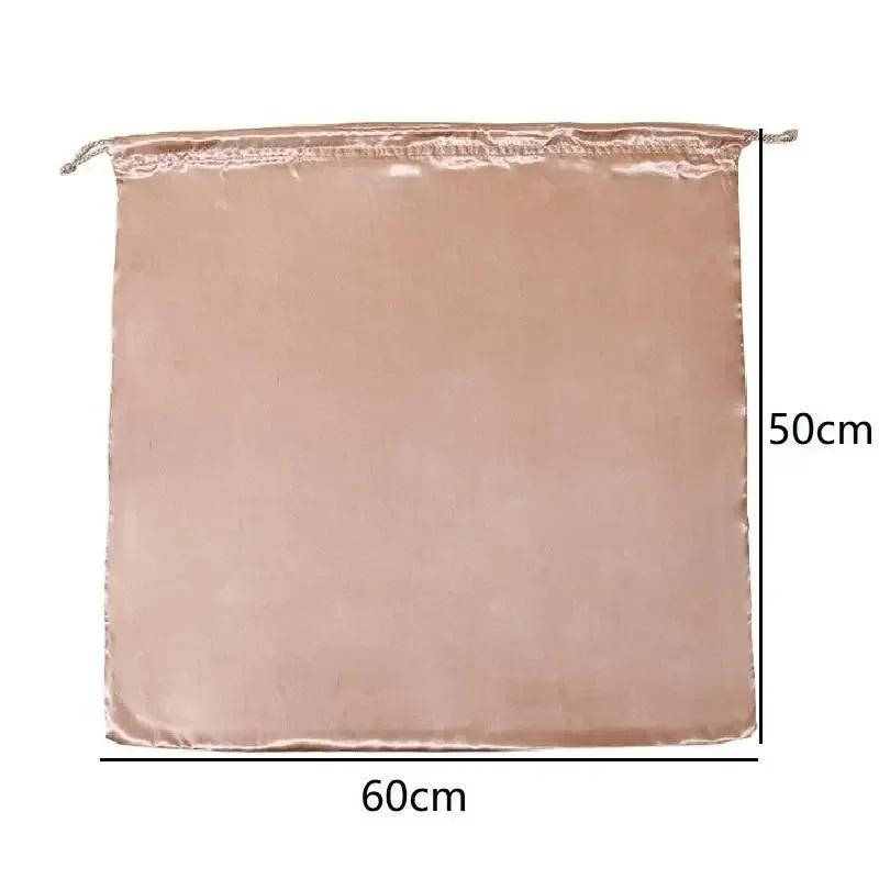 housse anti poussière tissu soie luxe forme ovale ouverte cordelette taille petite grande protection sac main