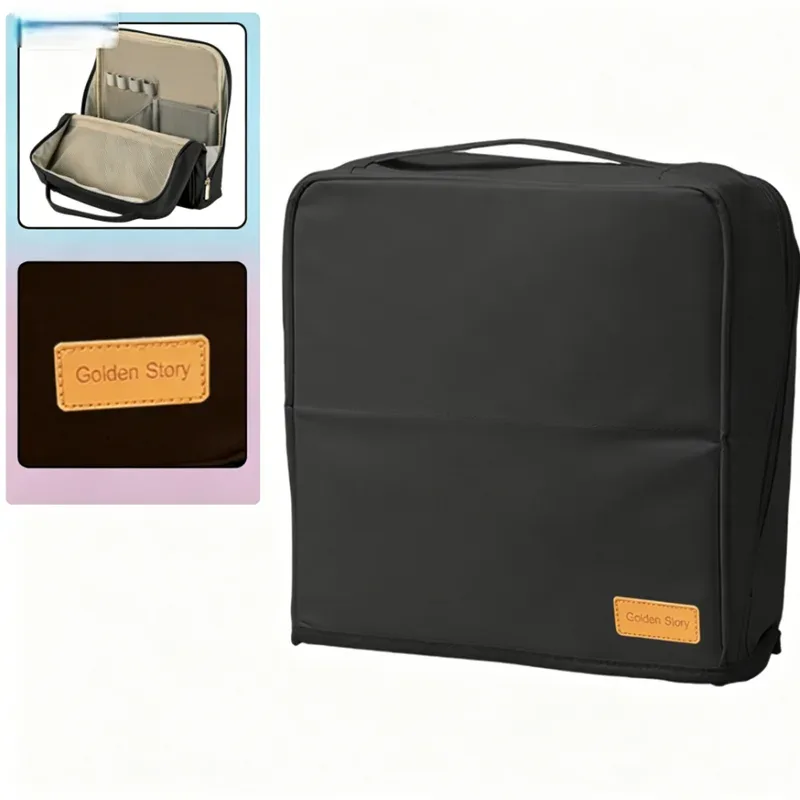 trousse de maquillage minimaliste pastel, organiseur de cosmétiques vertical aux tons neutres élégants