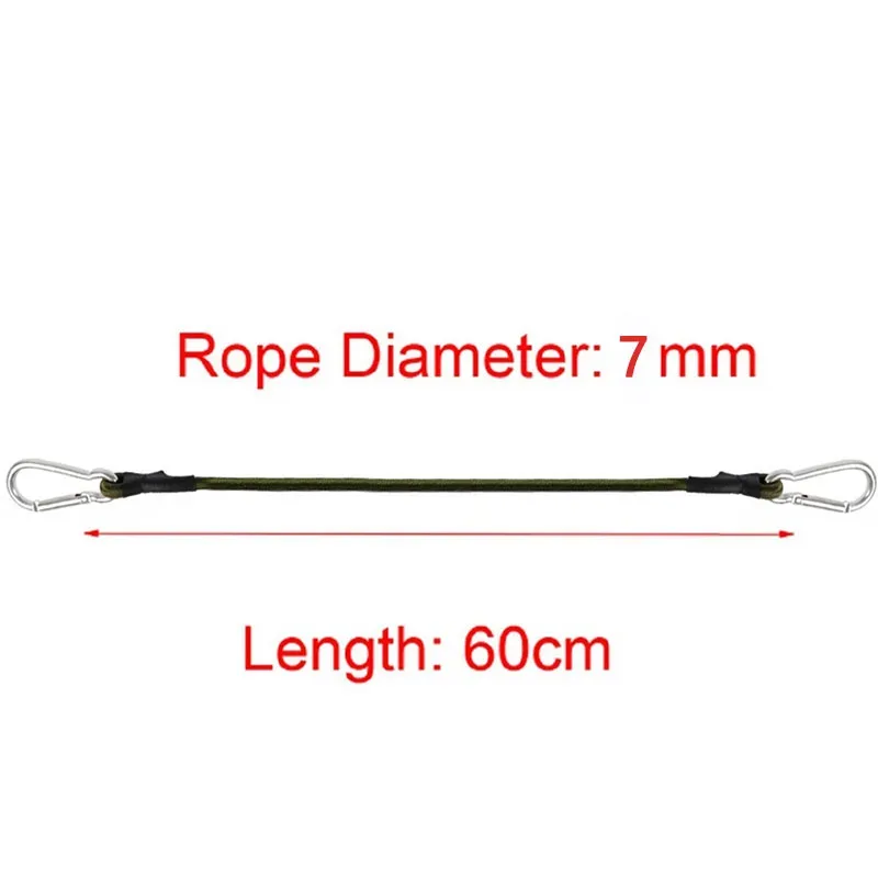 corde élastique robuste et durable pour l'extérieur, 30cm-210cm, sangle de chargement de 7mm d'épaisseur, fixation de sangle de bagage