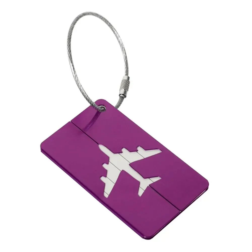 étiquettes de bagage de voyage en aluminium réutilisables étiquettes de valise boucle en acier inoxydable nom carte d'identité avec cordes étiquette de sac pour valise bagages