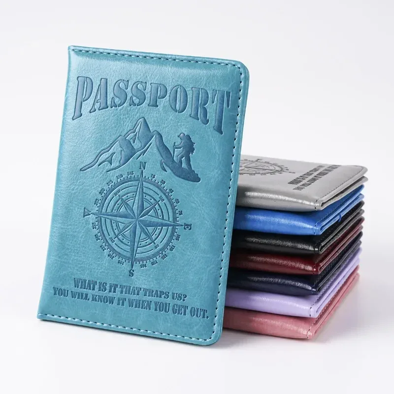 passeport cover passport holder, compass printed document change, ticket réinitialisation, passport wallet, travel wallet, id card holder, unisex, 2025