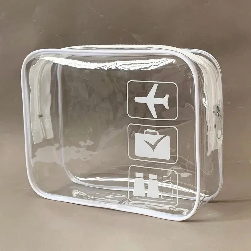 trousse de toilette transparente de taille quart approuvée par tsa – trousse de maquillage transparente pour les voyages aériens. conception anti-fuite de haute qualité.