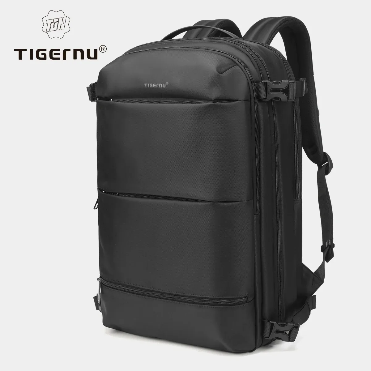 sac à dos de compression sous vide tigernu, sac à dos de voyage pour hommes, sac extensible avec port usb, grande capacité, sac pour ordinateur portable 17 pouces, sac de cabine pour l'école.