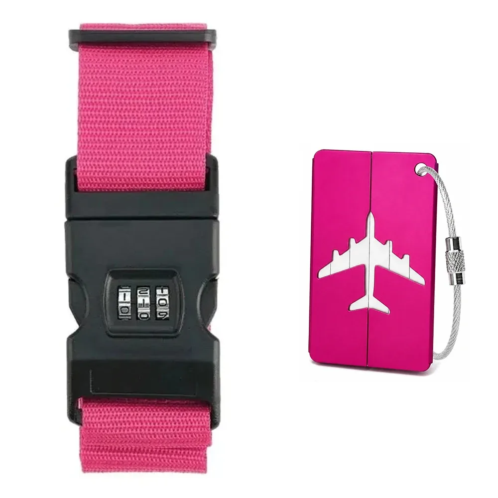 ceinture bagage nylon bleu rose arc ciel noir sécurité voyage format longueur deux mètres