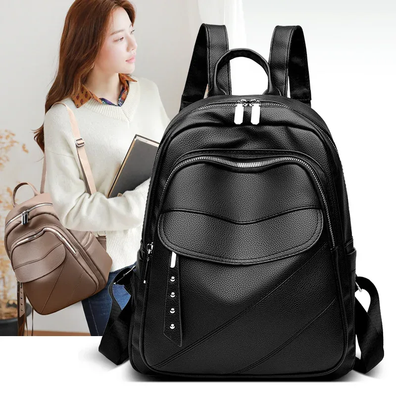 nouveauté sac à dos en pu sac à main pour femmes sac à bandoulière sac à bandoulière souple grand sac à dos décontracté élégant
