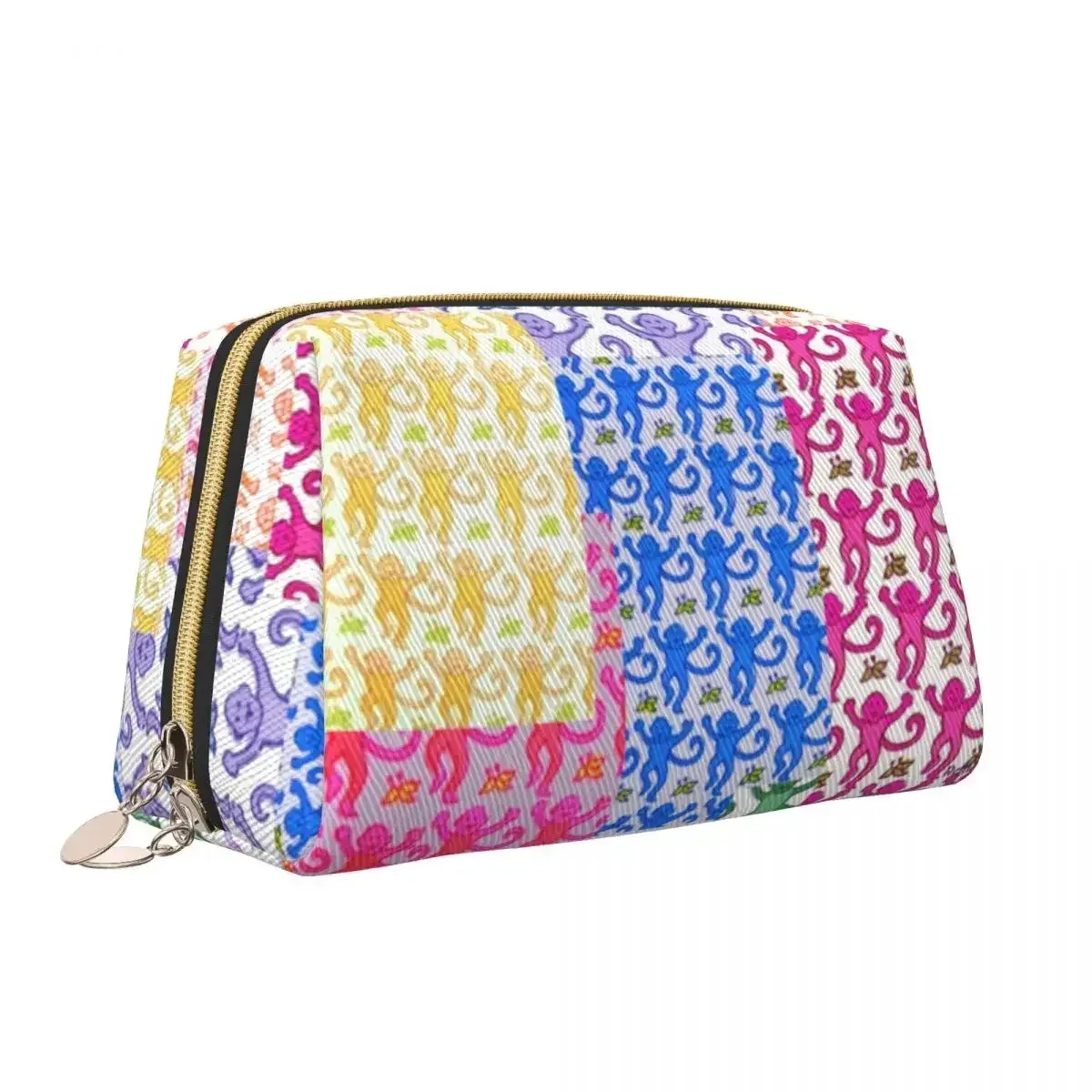 sac à cosmétiques de voyage personnalisé pour femme, rouleau preppy, singes, lapin, trousse de toilette et de maquillage, trousse de rangement de beauté pour dames