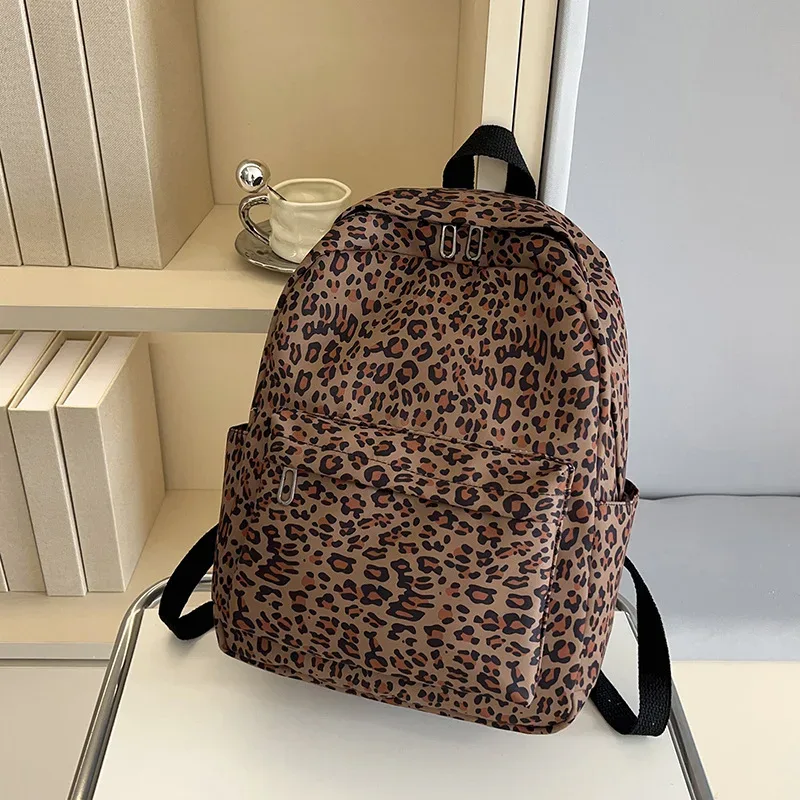 sac à dos à imprimé léopard, sac à dos de voyage décontracté, sac à dos d'étudiant, sac d'école grande capacité