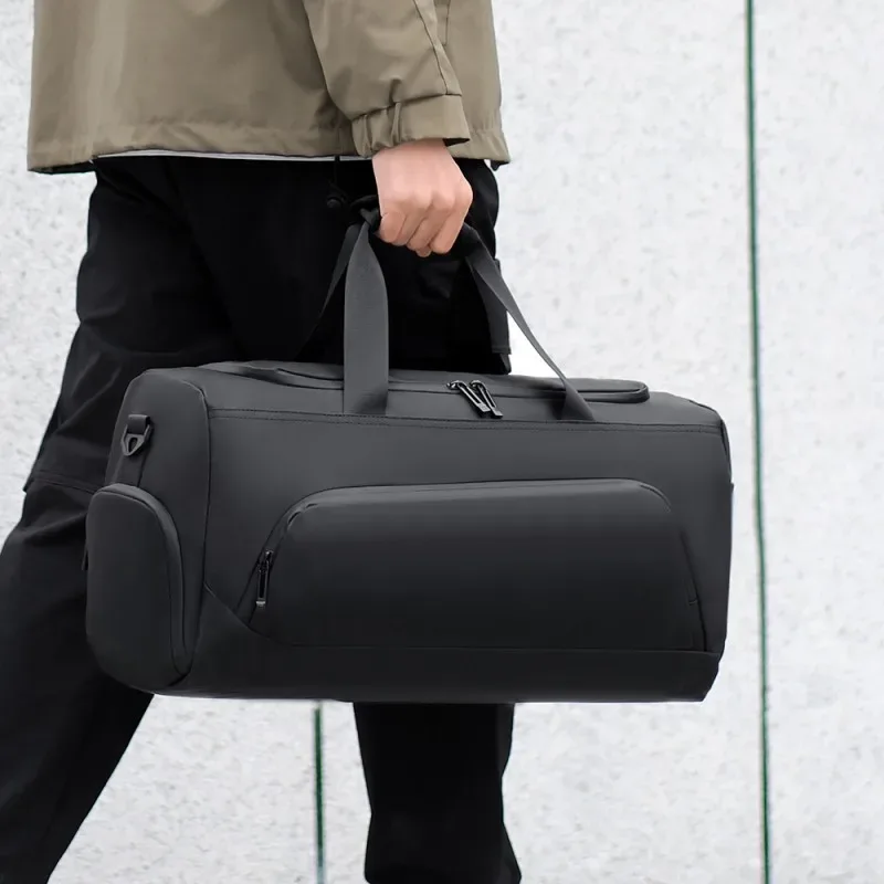sac de sport, sac à main de grande capacité, sac polochon de voyage portable, multi-compartiments avec rangement de chaussures, parfait pour les vacances, la salle de sport