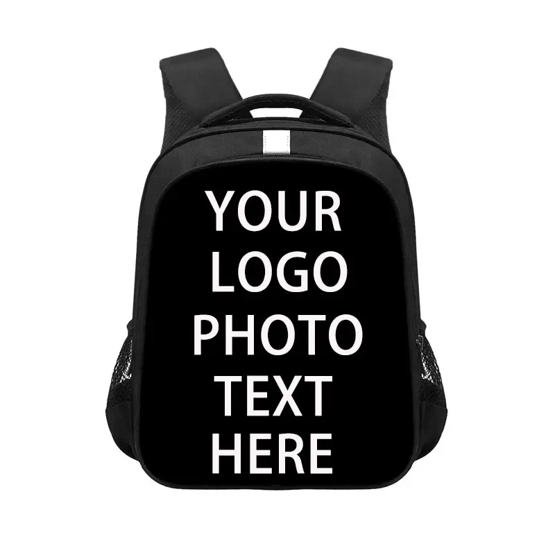sac dos polyester noir personnalisable géométrique bandouche réfléchissante ouverte fendue décontracté voyager etudier transport laptop