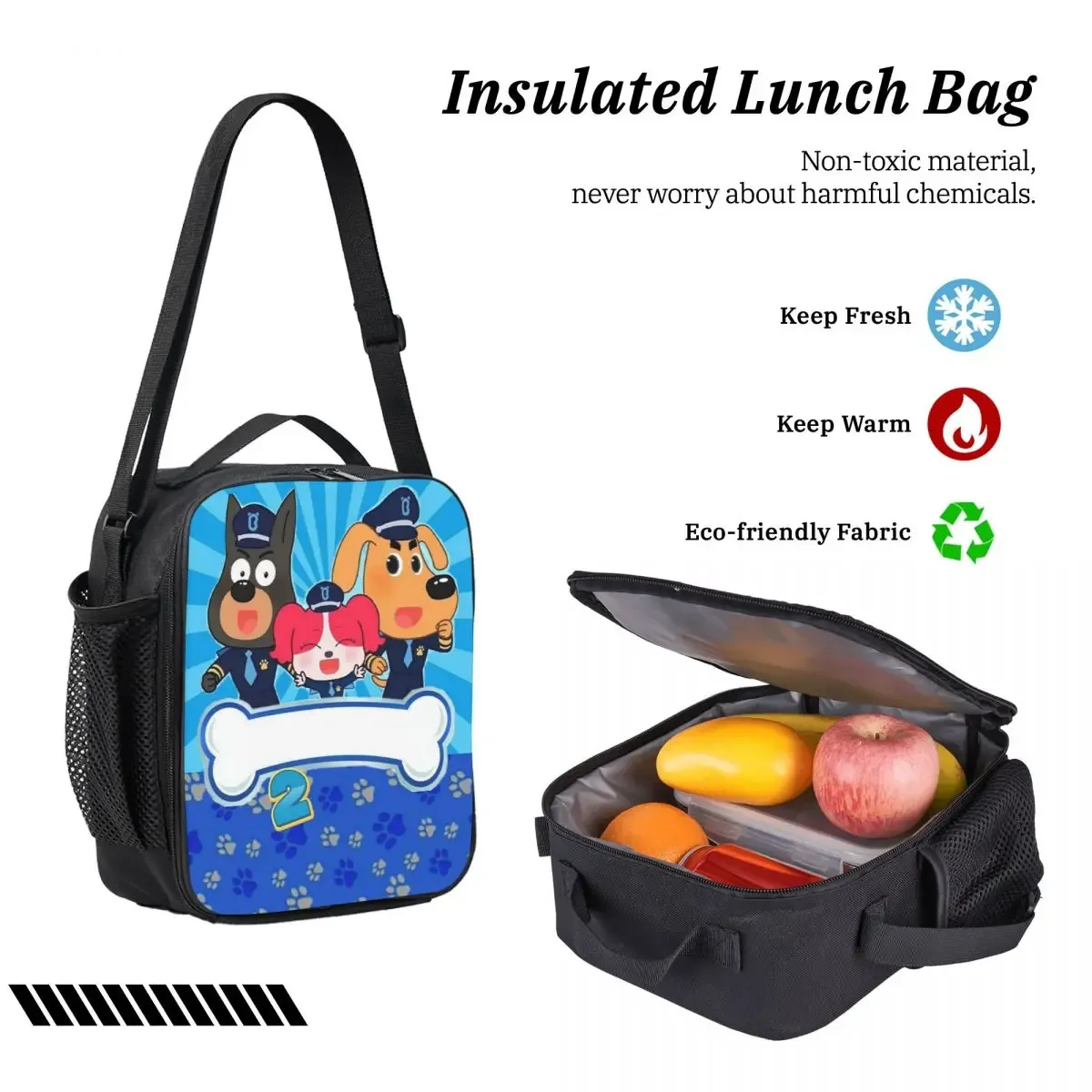 shérif labrador sac à dos étudiant garçons filles bookbag sac d'école ordinateur sacs à bandoulière 3ps sac à déjeuner isolé trousse à crayons