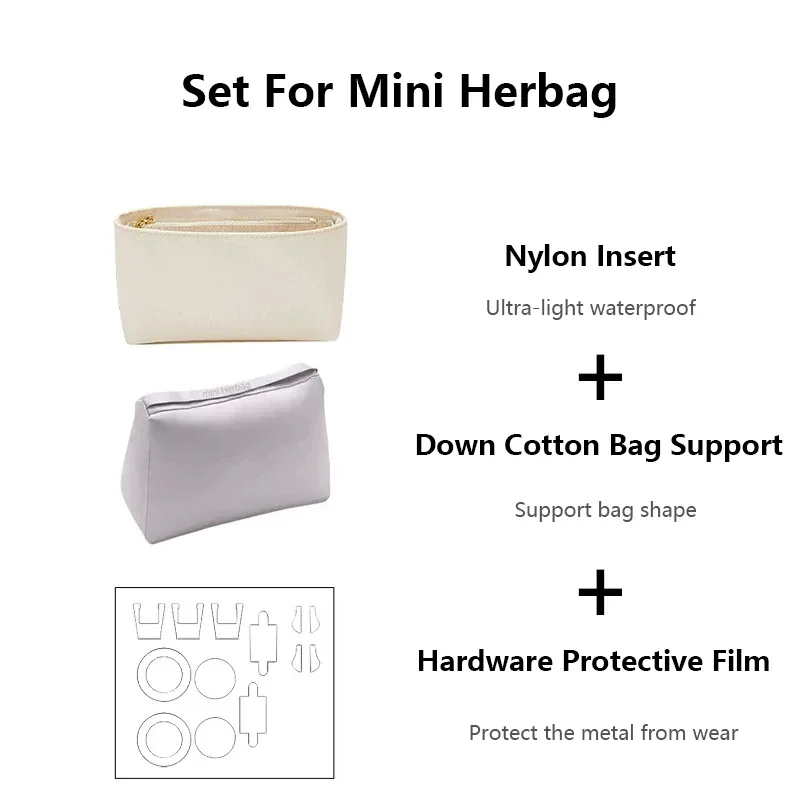 organisateur de sac en nylon pour mini herbag, insert de sac imperméable, sac de rangement, support de sac, accessoires de remplacement pour sac intérieur