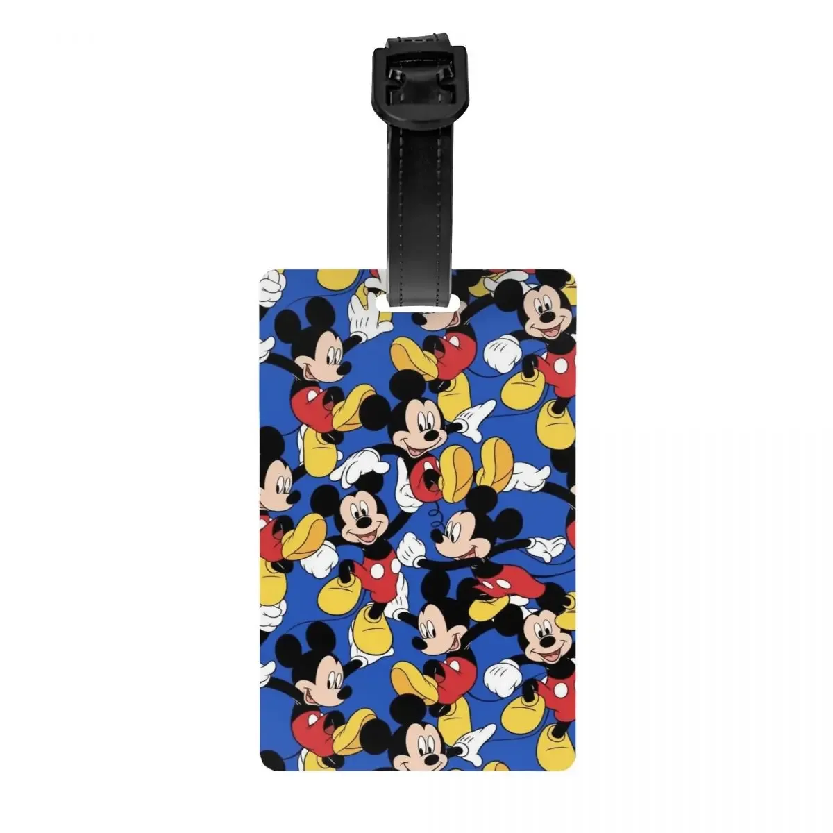 étiquette de bagage personnalisée m-mouse pour valises, étiquettes de bagage mignonnes de dessins animés, étiquette d'identification avec couverture de confidentialité