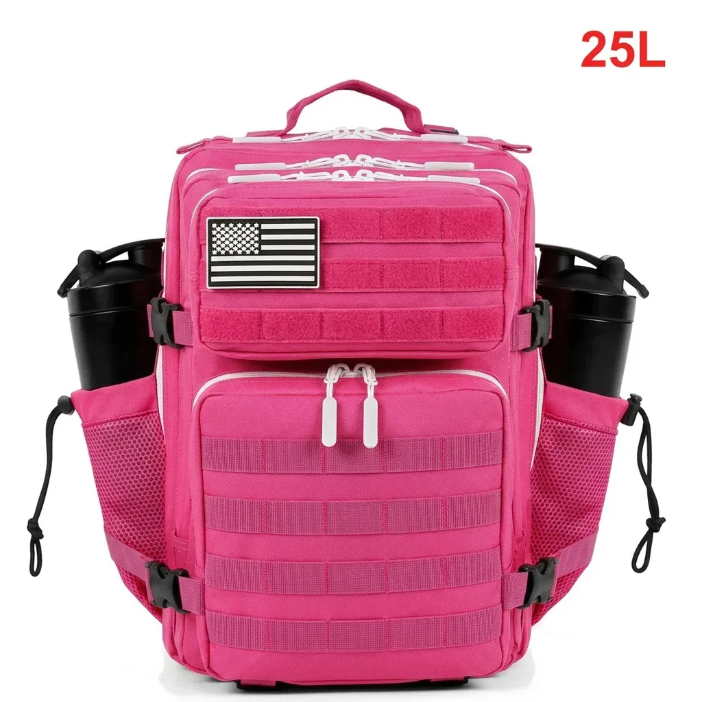 sac à dos tactique 25l pour femmes voyage en plein air randonnée bug out sac week-end exercice athlétisme sac à dos de gymnastique avec double porte-gobelet