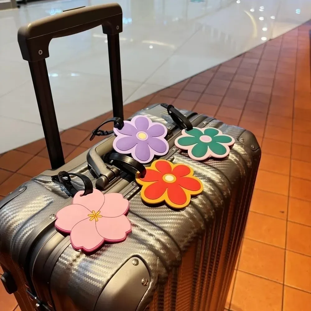 étiquette de bagage à motif floral tendance, étiquettes d'embarquement anti-perte, étiquette de bagage réglable et portable pour hommes et femmes