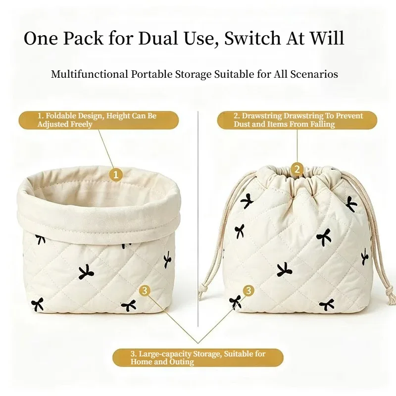 sac à cordon avec imprimé floral, grande capacité, trousse de maquillage portable, organisateur de rangement pour produits de beauté, idéal pour les voyages, la salle de sport et les articles de toilette à la maison.