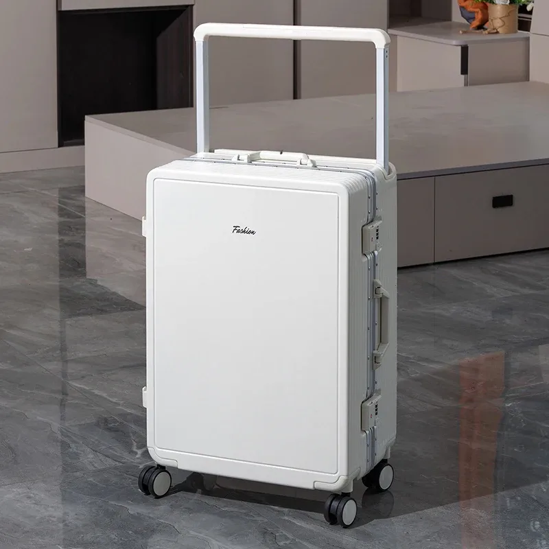 valise à roulettes multifonctionnelle de 30 pouces avec cadre en aluminium et poignée large, en polycarbonate durable, grande capacité